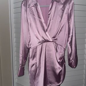 Zara Pink Satin Mini Dress